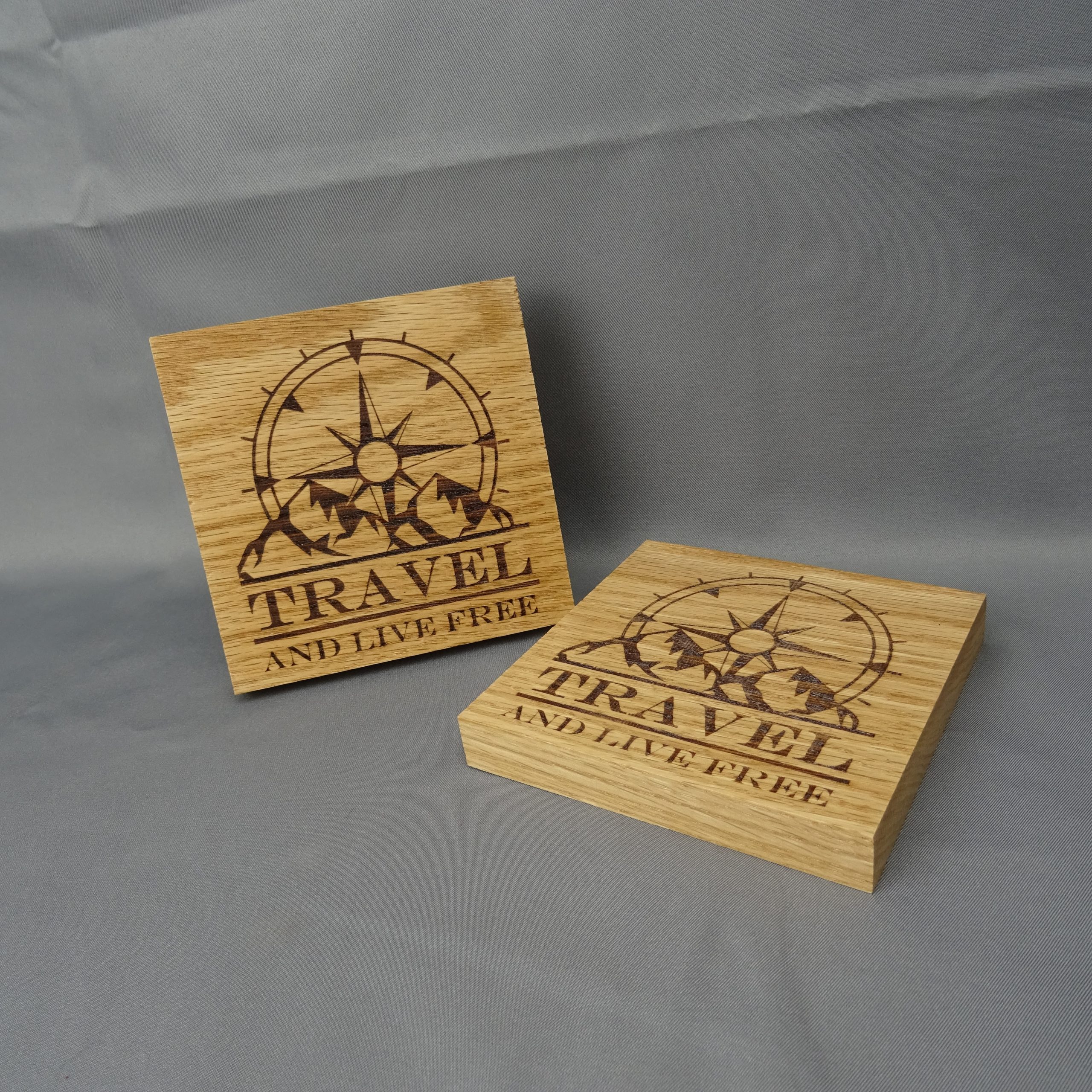 DSC00148 Oak Travel Coasters