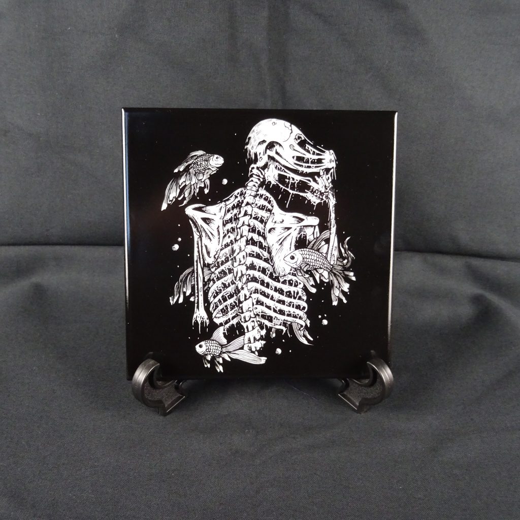 Decaying Torso Decorative Tile (Black/White)