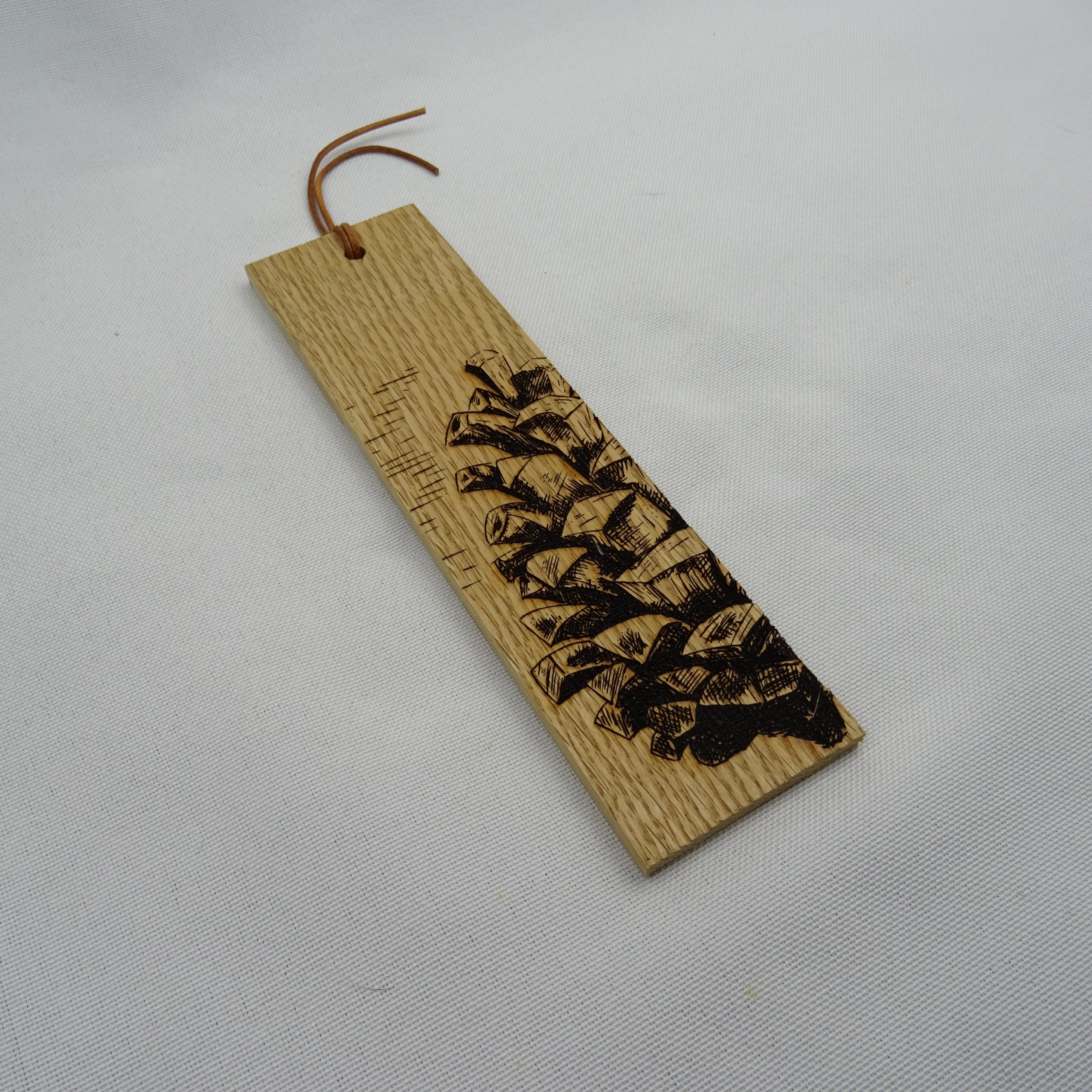 Oak Bookmark - Pine Cone